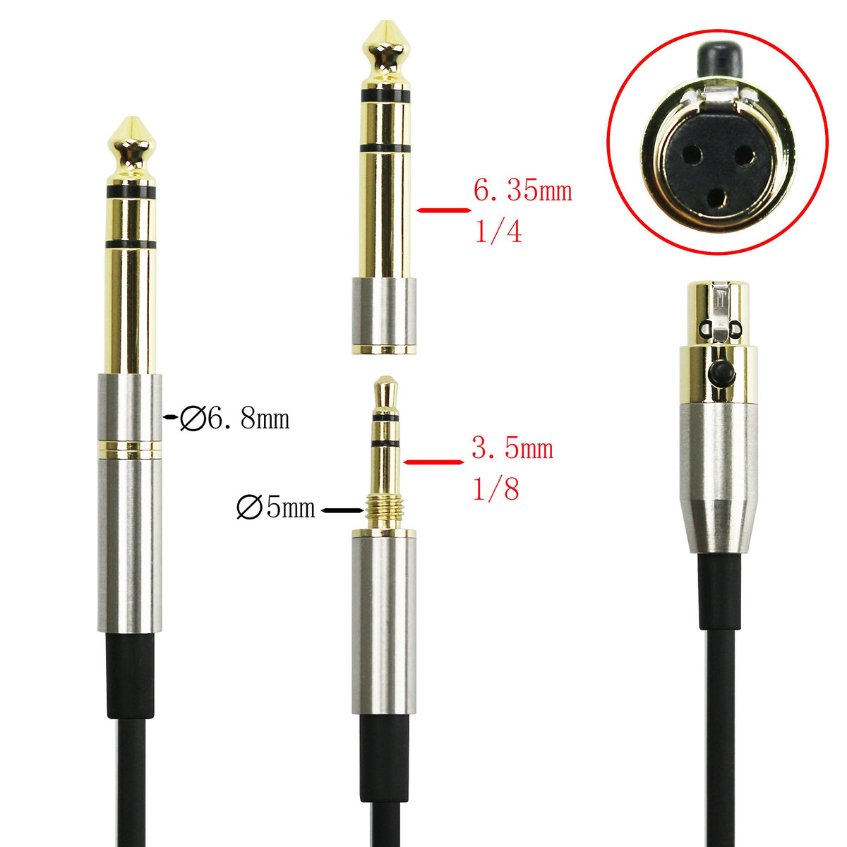 NewFantasia k271s replacement cable with 1/4 inch adapter in frame.