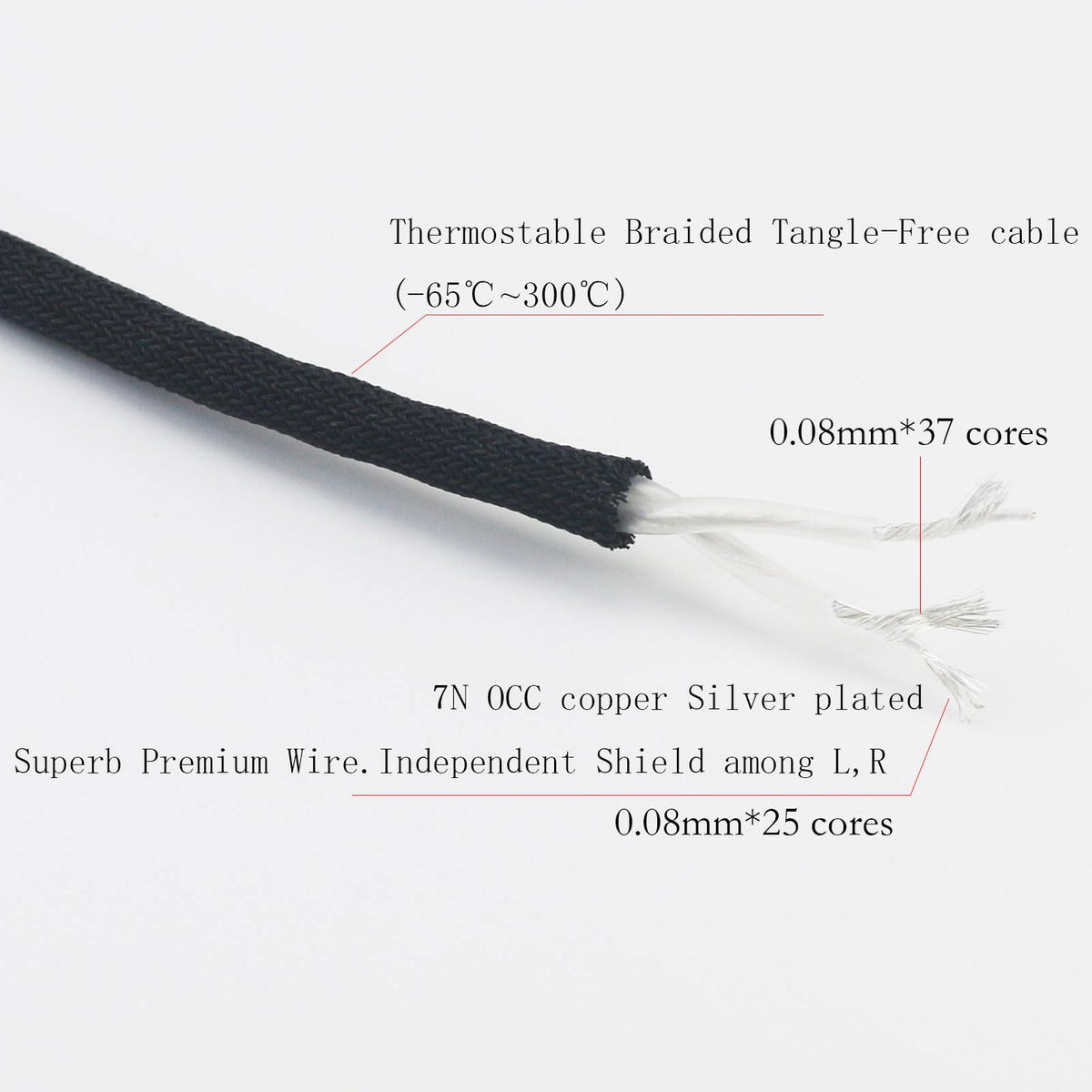 NewFantasia balance cable walnut shell closeup highlights brass gold plating.