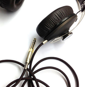 NewFantasia cable installed in Sennheiser earcup showing correct mechanical fit benefit
