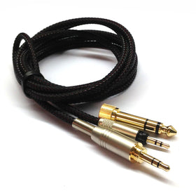 NewFantasia HD598 replacement cable close-up with braided exterior for tangle-free listening.