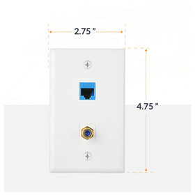 Newhouse Hardware coaxial wall plate 5-pack tidy coax connections for cable TV.