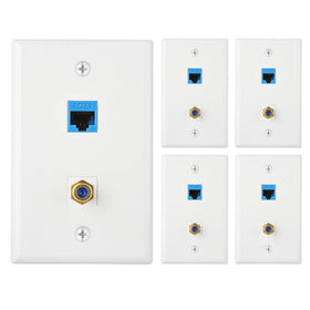Newhouse Hardware Ethernet wall plate 5-pack enables clean, reliable network connections.
