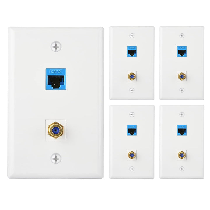 Newhouse Hardware Ethernet wall plate 5-pack enables clean, reliable network connections.