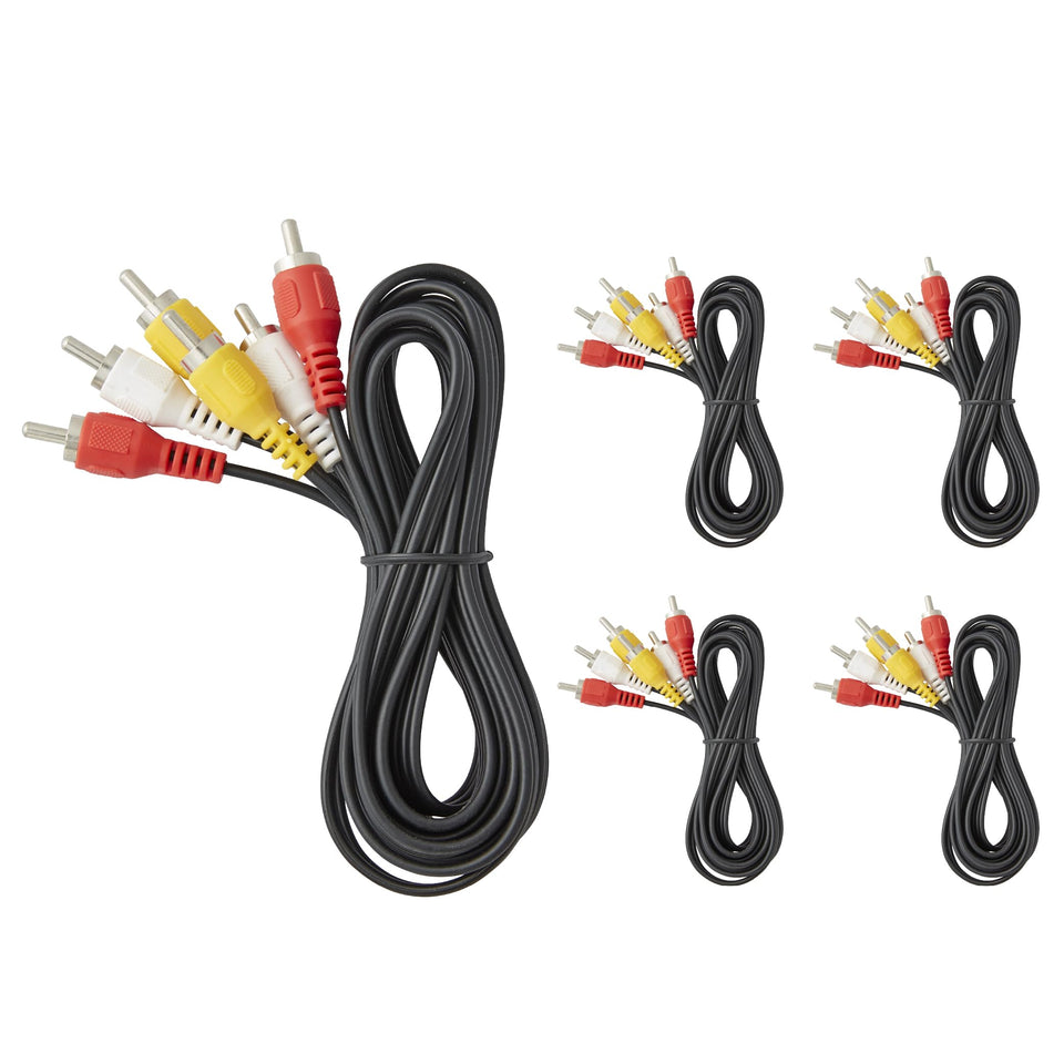 Newhouse Hardware RCA6-05 pack of color-coded cables for easy setup.