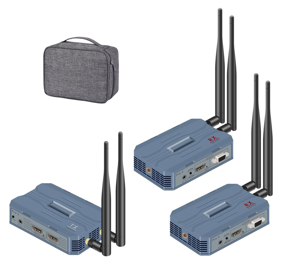 Newiedkvm wireless HDMI transmitter shown in a clean media setup for easy streaming