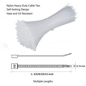 NewMainOne fanned 4,6,8,10,12 inch ties showing sizes for better selection