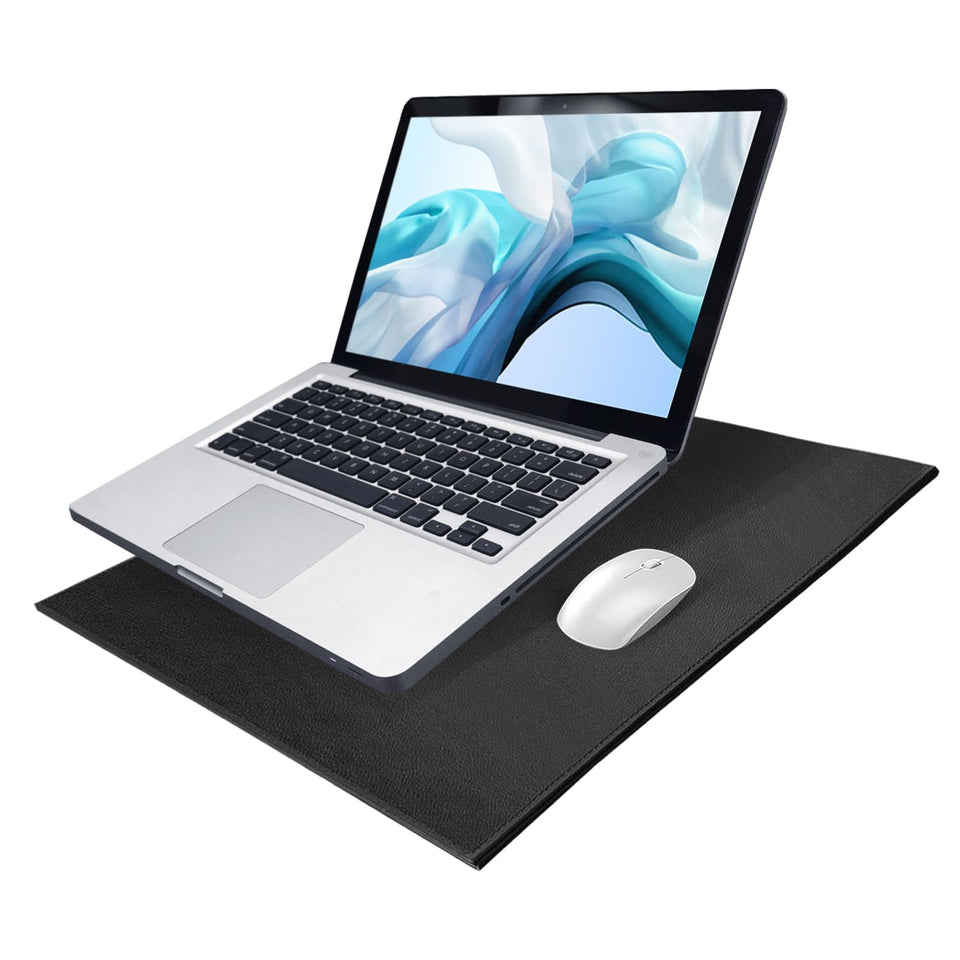 NEWMEIL front view of pad showing full 12x16 surface and sleek black PU benefit comfort