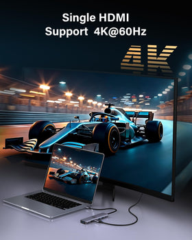5Gbps USB-C data port on Newmight dock for fast transfers and peripherals.