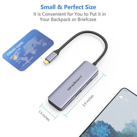 Newmight USB-C Dual HDMI Adapter universal compatibility with DP Alt Mode laptops.