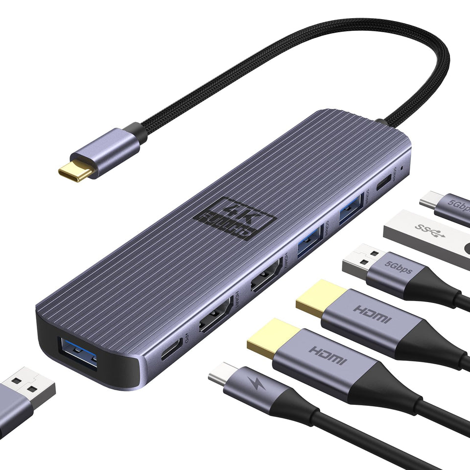 Newmight USB-C dock delivering dual HDMI 4K60 for multi-monitor setups.