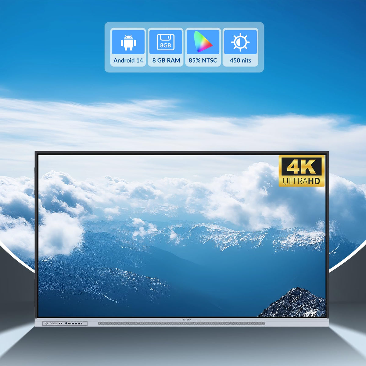 NEWORK 50-point touch supports up to 10 simultaneous writers for collaboration