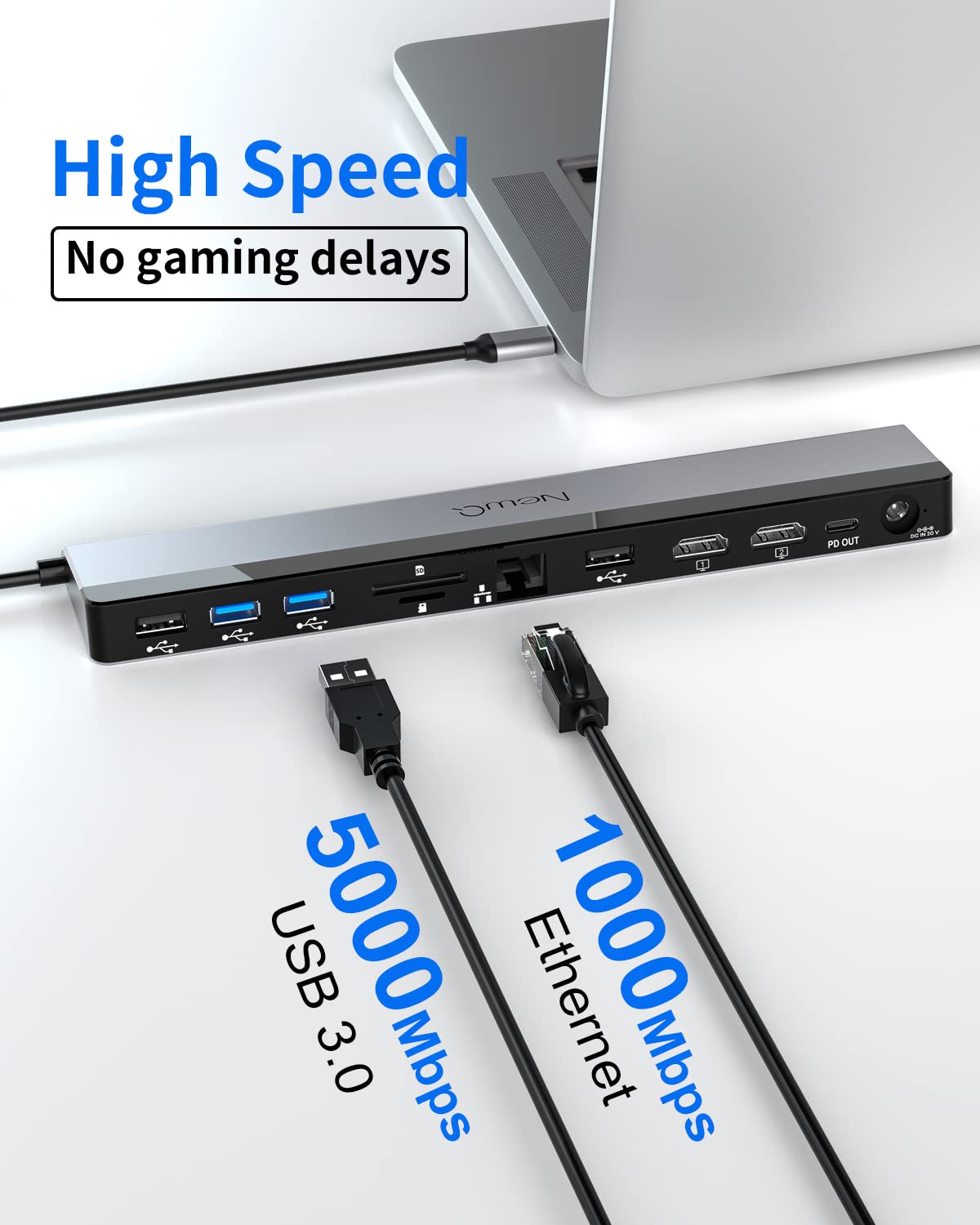 NEWQ USB-C Dock driver-free compatibility across operating systems