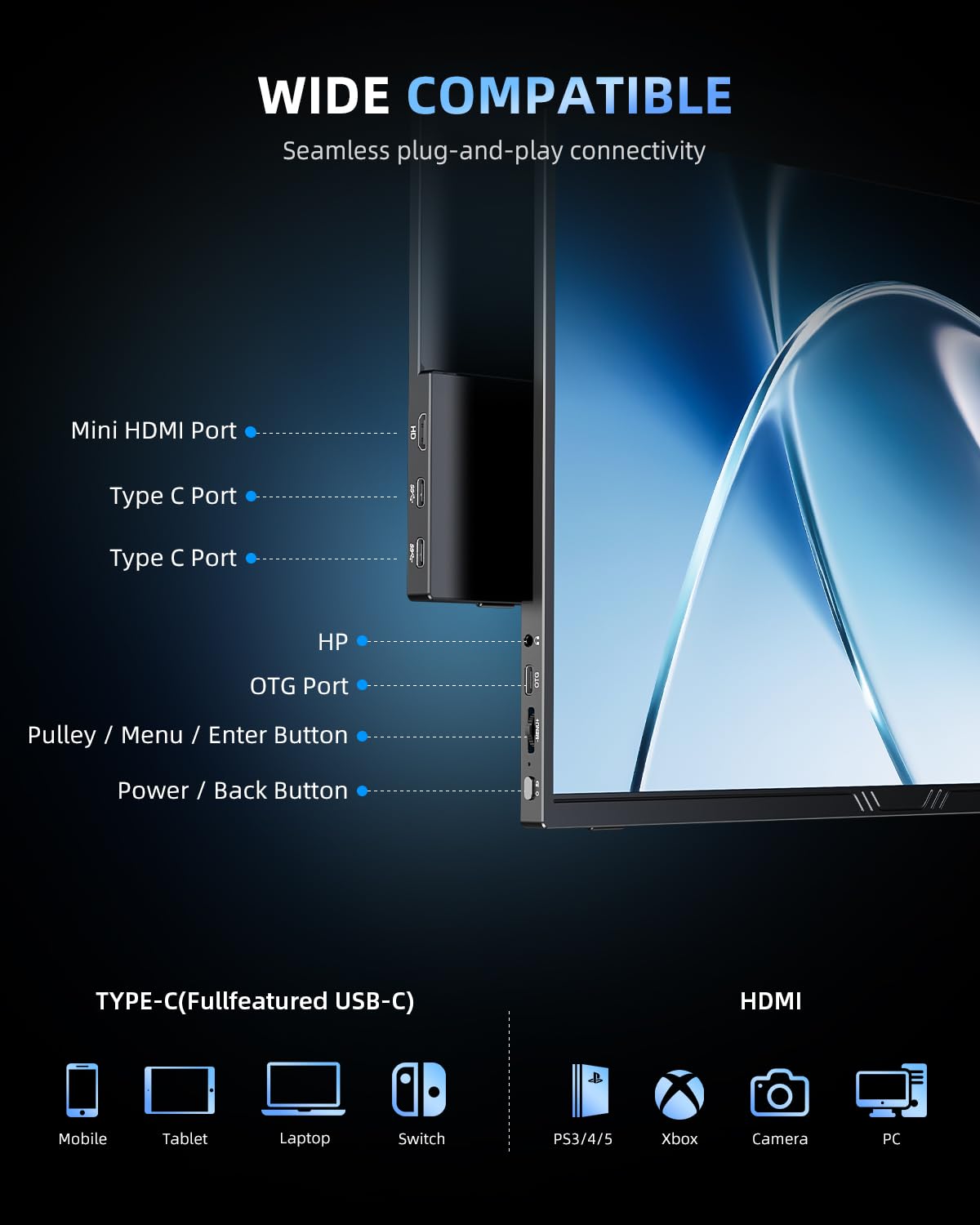 Newsoul 15.6-inch 4K QLED portable monitor color-accurate display for creative work