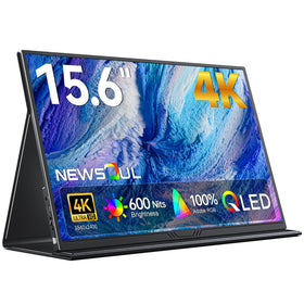 Newsoul 15.6-inch 4K QLED portable monitor front view showing crisp detail on the go