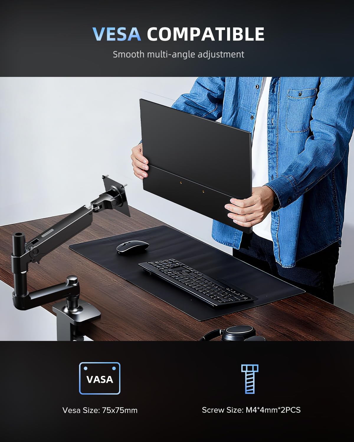 Newsoul 15.6-inch 4K QLED portable monitor on the go with bright display