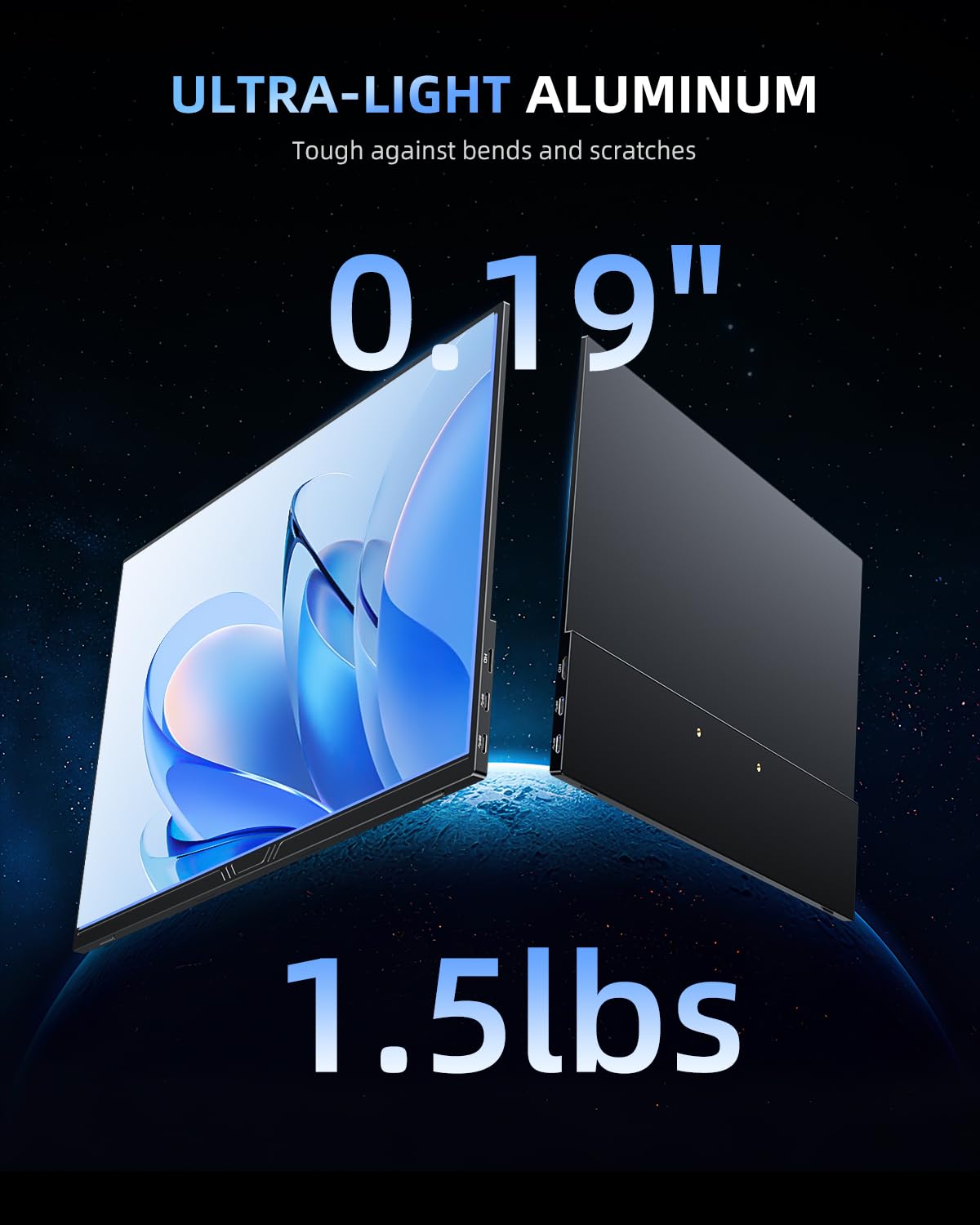 Newsoul 15.6-inch 4K QLED portable monitor in travel bag for easy transport