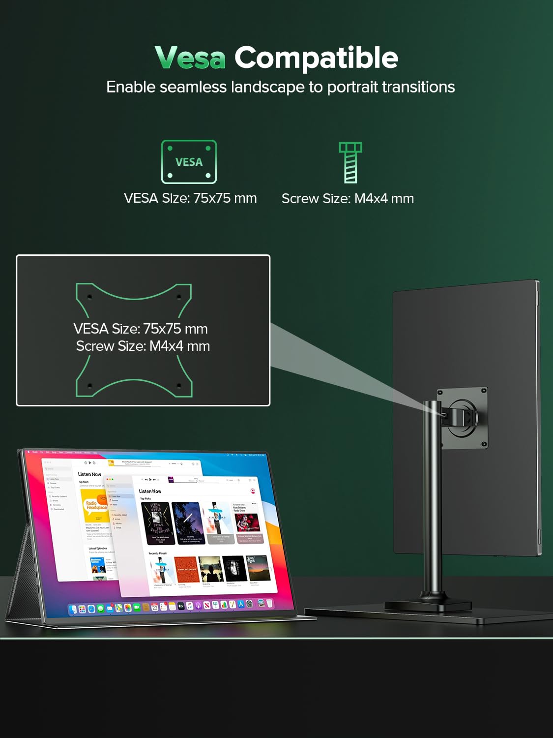 Newsoul 4K portable monitor aluminum shell with sleek design
