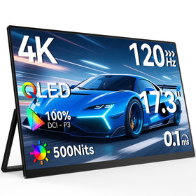Newsoul 4K QLED portable monitor shows ultra-clear display for crisp photos and videos on the go.