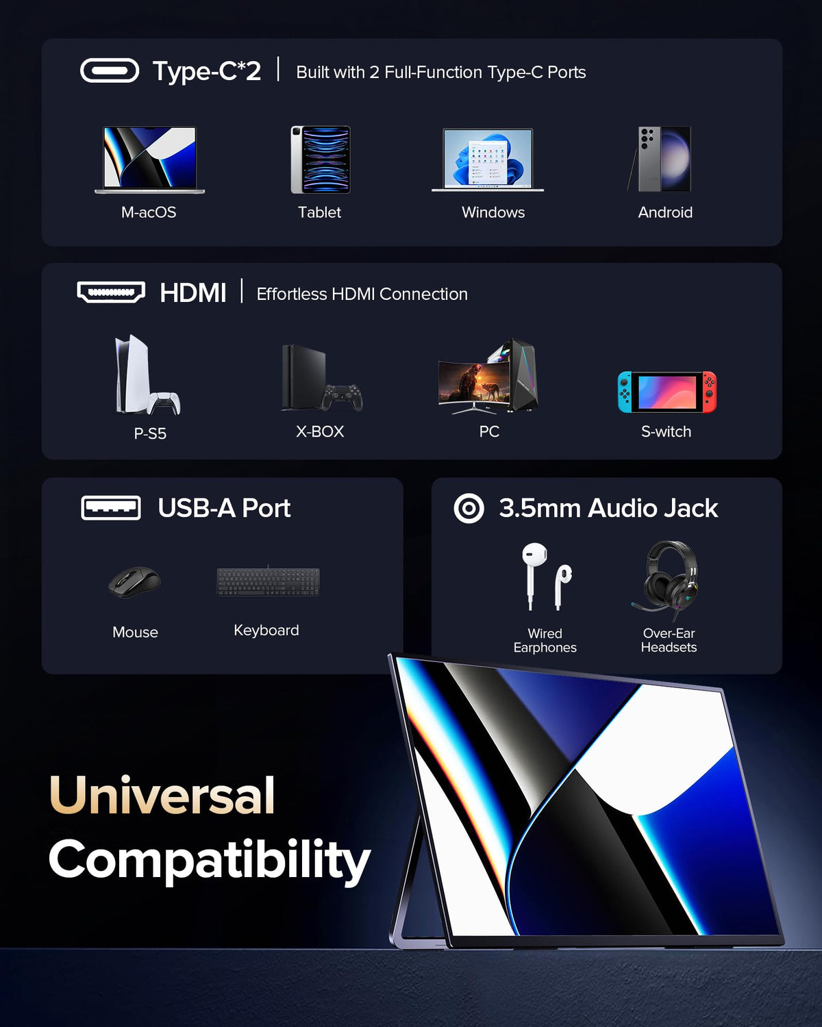 Newsoul built-in speakers offer convenient on-device audio for entertainment.