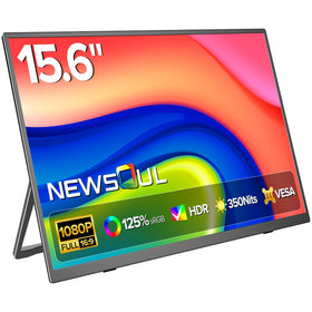 Newsoul portable monitor 15.6-inch with tilt stand enables easy on-the-go productivity.