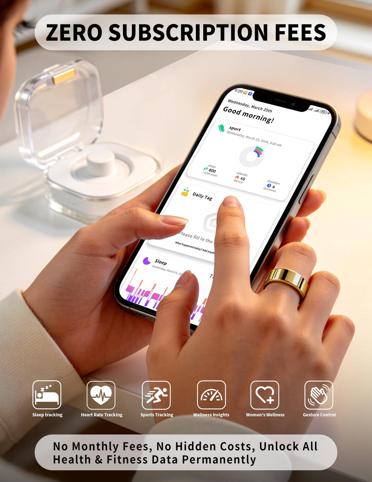 NewTrip Smart Ring heart rate tracking provides real-time wellness data.