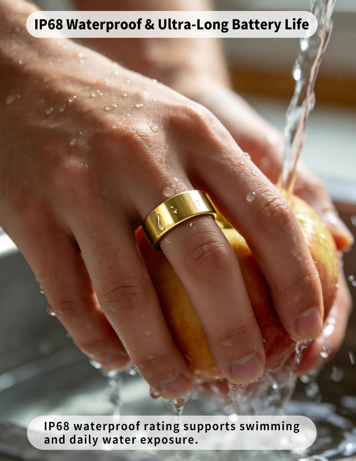 NewTrip Smart Ring IP68 waterproof design for swimming and daily water use.