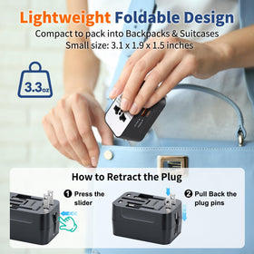 NEWVANGA travel adapter compact-lightweight for travel.