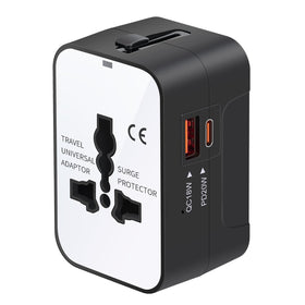 NEWVANGA travel adapter folded-prongs for compact packing.