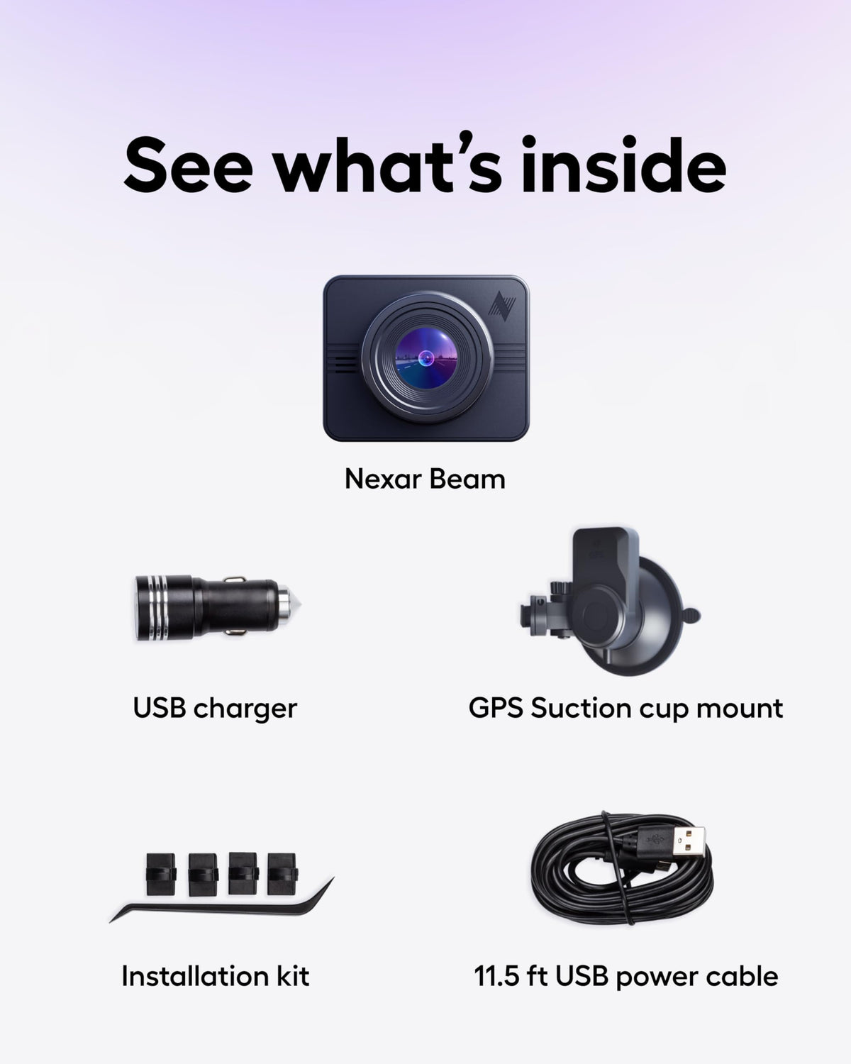 Nexar Beam 64GB SD card slot for ample local storage
