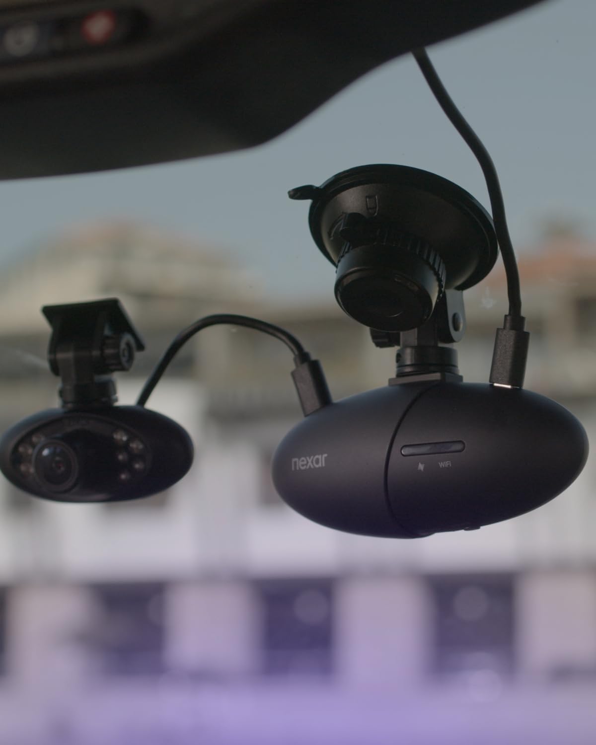 Nexar Pro app on a device for easy drive recordings and cloud access.