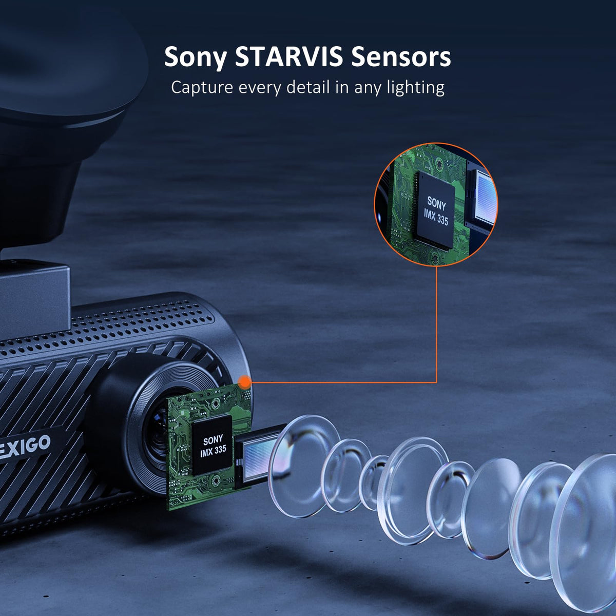 NexiGo D621 front 4K recording provides sharp license plate visibility.