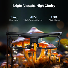 NexiGo DLP Link 3D glasses side view, sleek design for comfortable wear.
