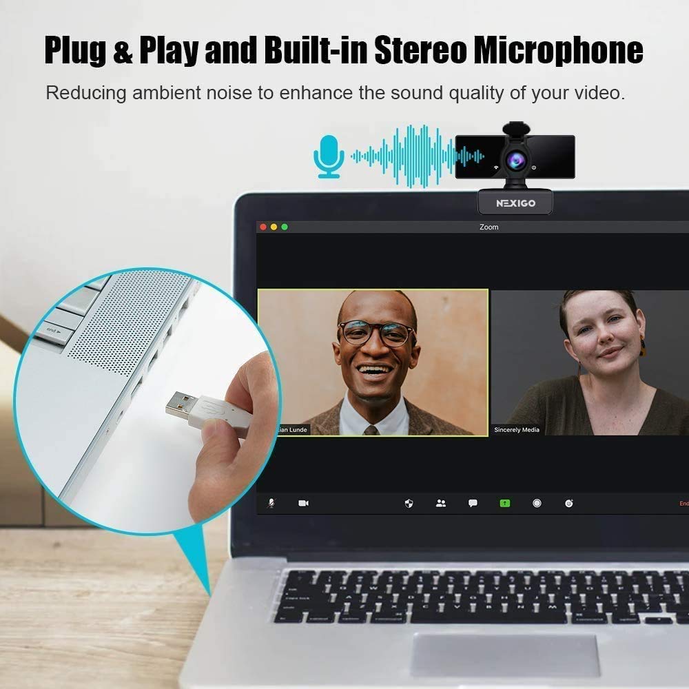 NexiGo N660 dual microphone close-up delivering clear, natural audio