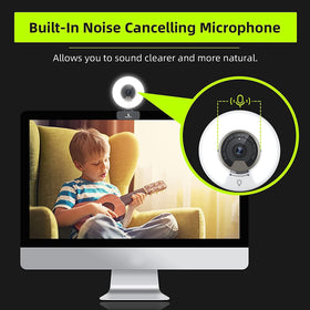 NexiGo adjustable hinge and clip, allows stable mounting and flexible camera angles