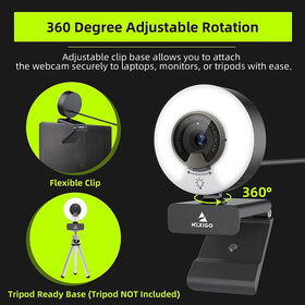 NexiGo webcam in home office, improves meeting presence and streaming quality