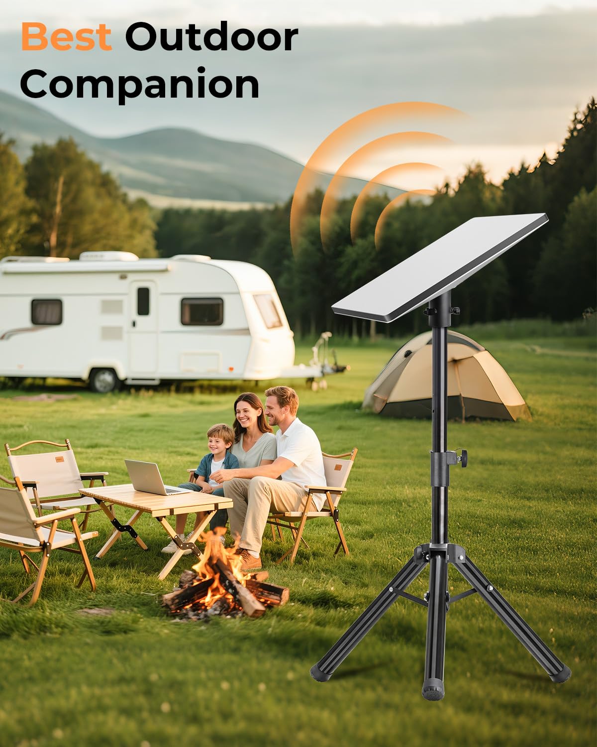 Nexiview folded mount in a backpack illustrating easy transport and compactness