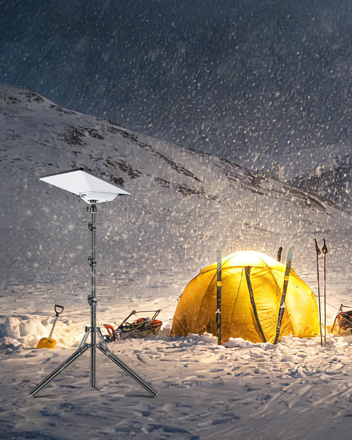 Nexiview folded tripod packed compactly for travel and lightweight transport