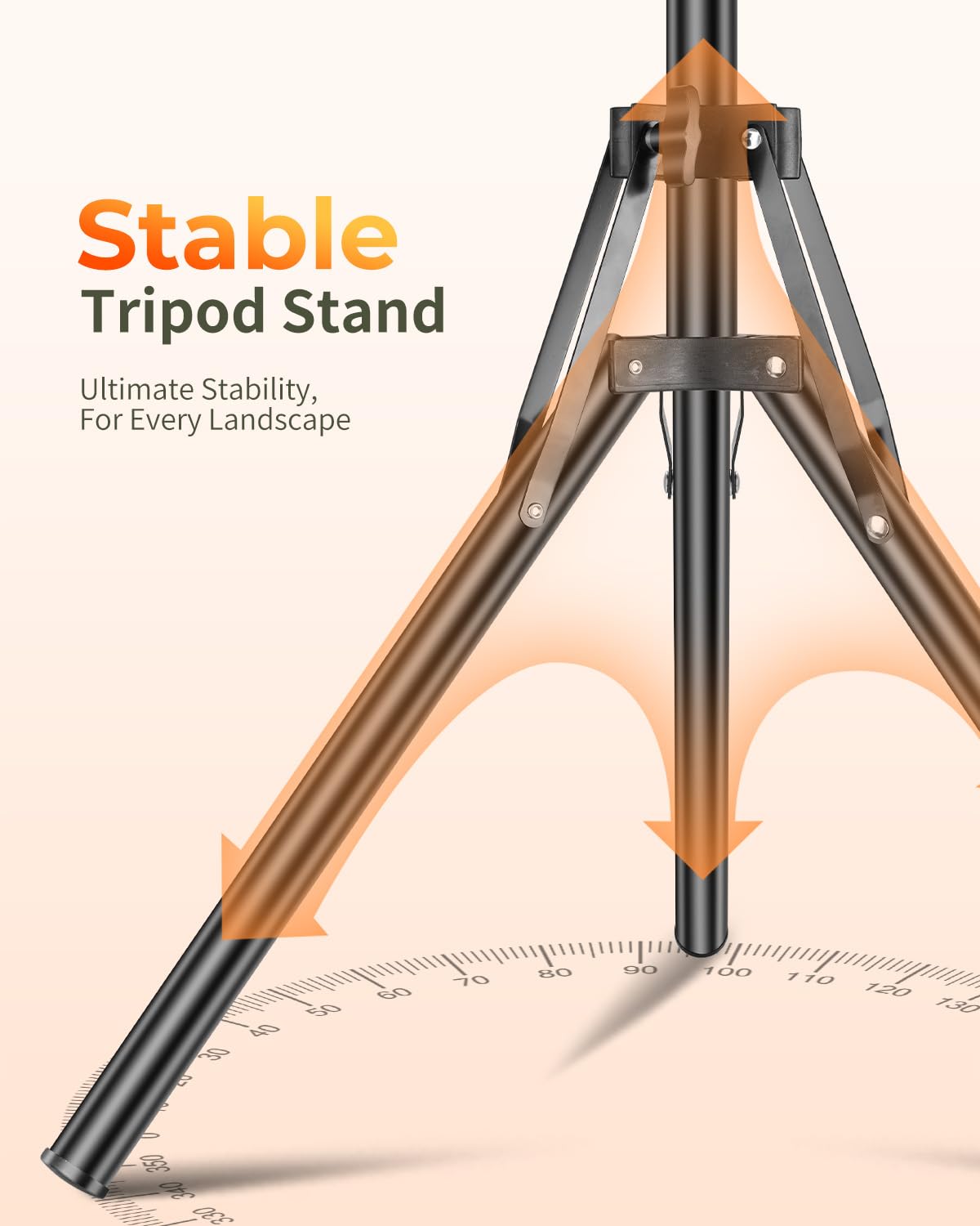 Nexiview locking leg detail with grip pads for superior traction on uneven ground