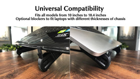Nexstand K7 universal compatibility fits laptops from 10 to 17 inches.