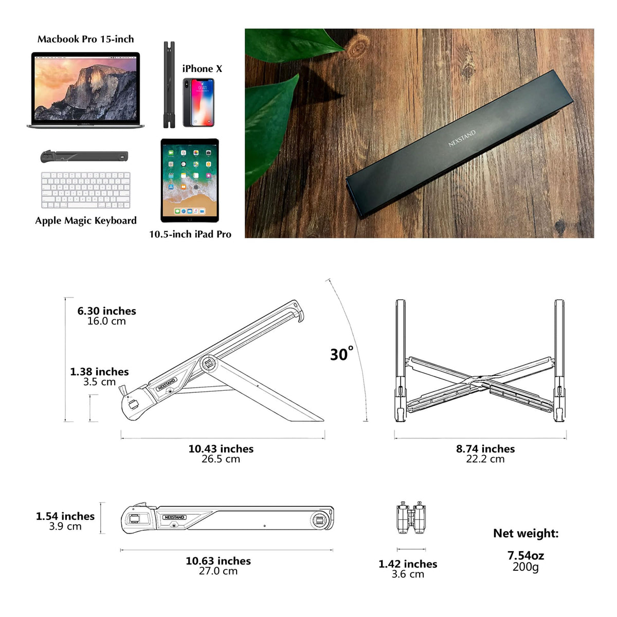 Nexstand K7 vented airflow supports steady laptop cooling on desk.