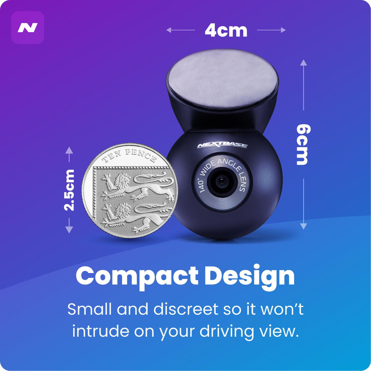 Nextbase 140-degree wide angle view captures more of the road behind you