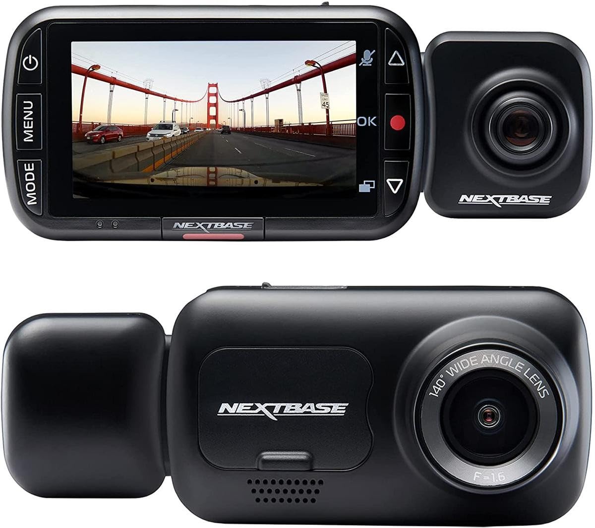 Nextbase 222x front camera captures clear road footage for safer driving.