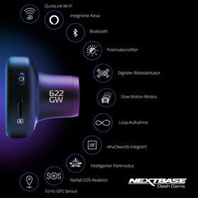 Nextbase 622GW Alexa built-in enables hands-free control on the road
