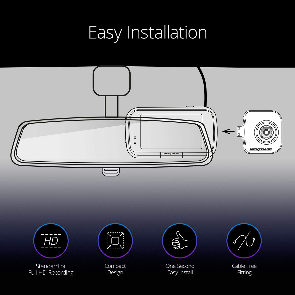Nextbase Series 2 add-on no extra wiring required for clean setup