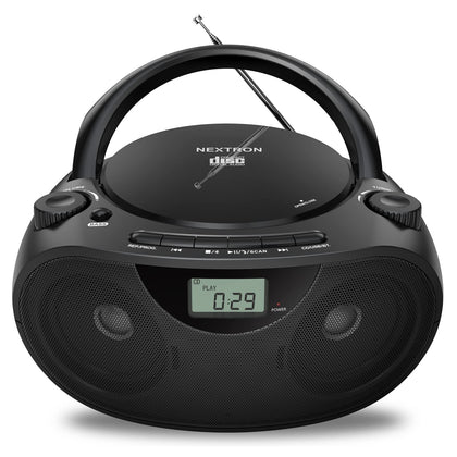 Nextron front view showing boombox and clear stereo presence benefit