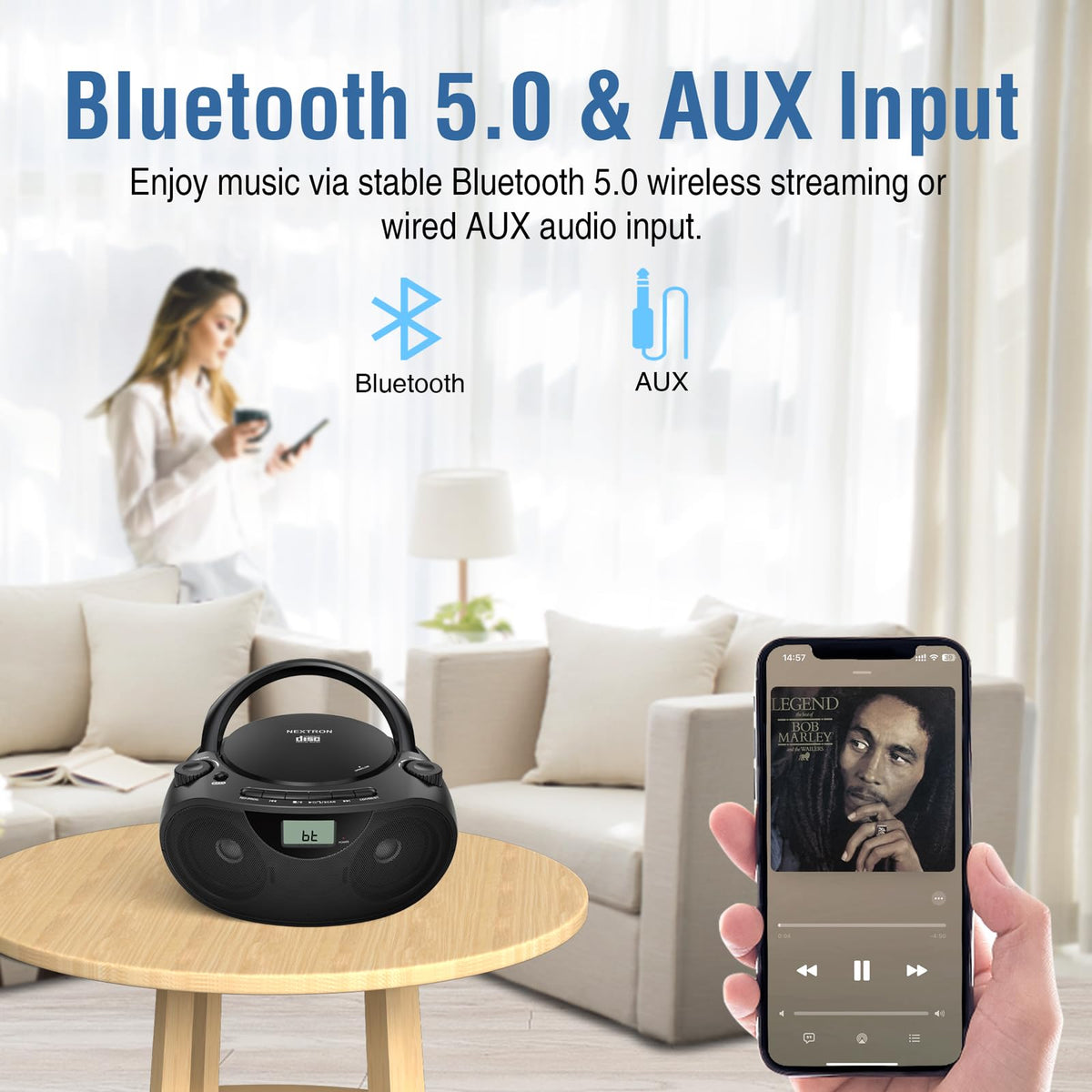 Nextron USB port with flash drive offering quick MP3 playback