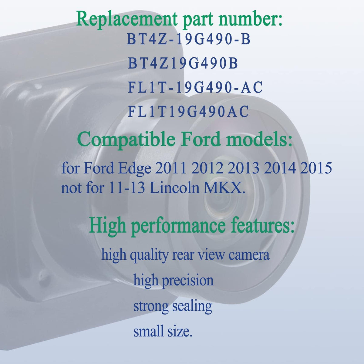 NFSpeeding rear view camera includes 12-month warranty and support.