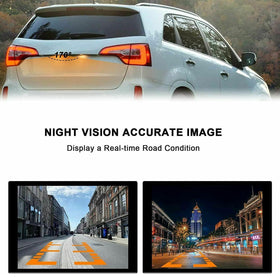 NFSpeeding rear view camera 170-degree view improves parking guidance.