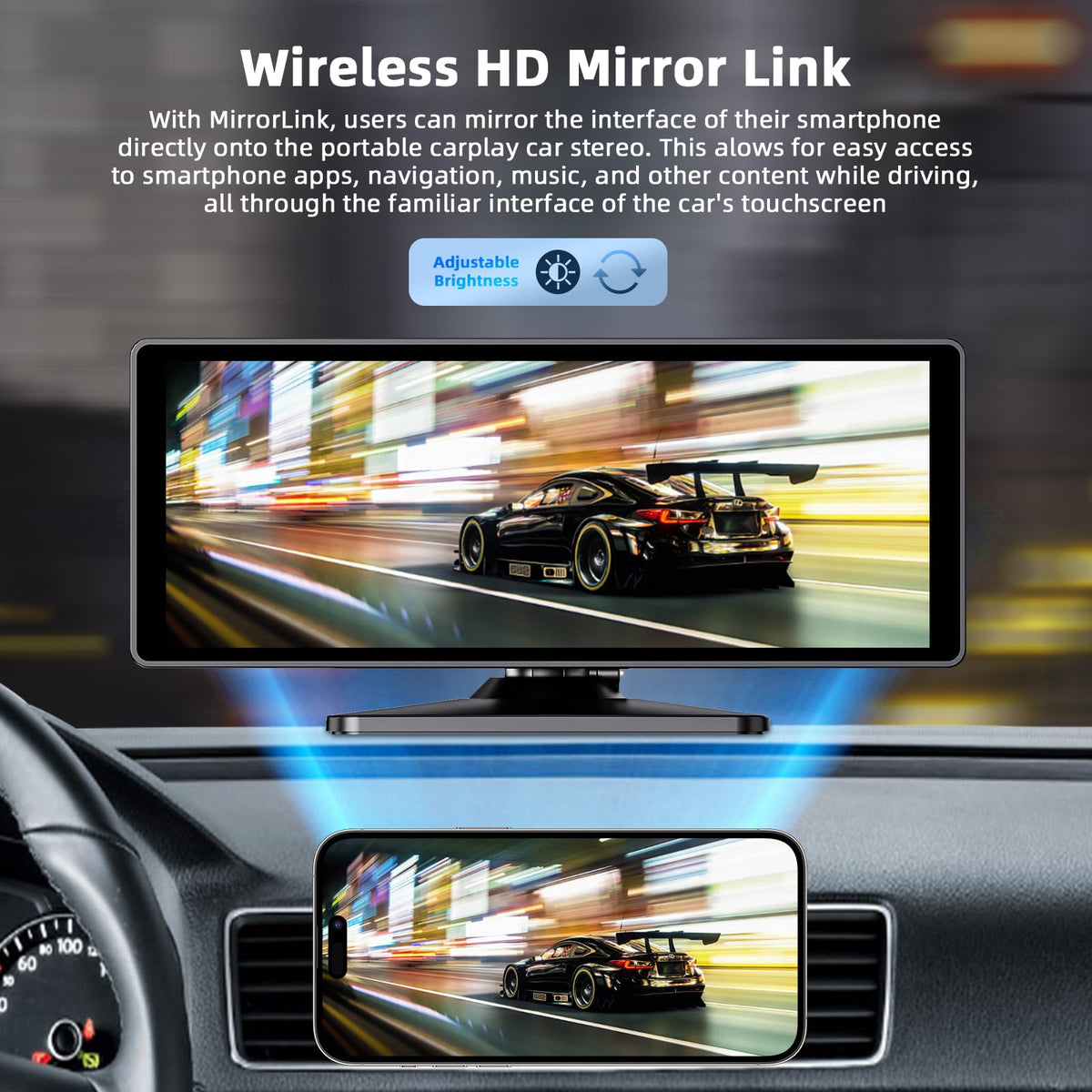 NFOIEIS Built-in Bluetooth AUX FM for rich car stereo sound