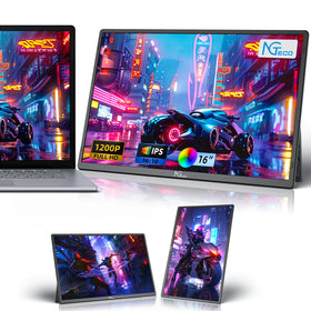 NGTeco 16-inch extended monitor with foldable stand for portable multitasking